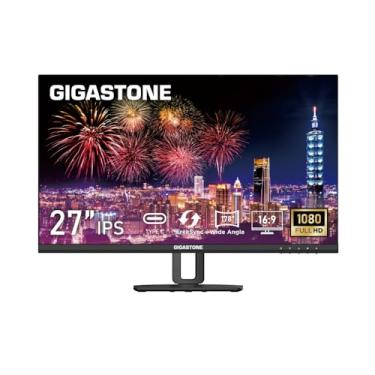 Imagem de Gigastone Monitor IPS de 27 polegadas, 100Hz FHD 1920 x 1080, MPRT 1ms, alto-falantes embutidos, suporte VESA, altura do suporte/pivô/giro/inclinação ajustável, conectividade USB-C/HDMI/DisplayPort