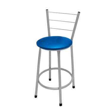 Imagem de Banqueta Banco Banquinho Cadeira Média 60 Cm P/Mesa Balcão Área de lazer Barzinhos(AZUL)
