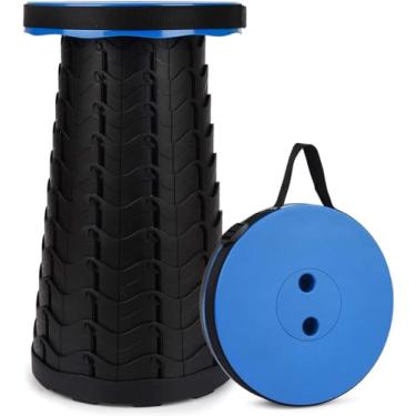 Imagem de Banquinho Telescópico Portátil - Banquinho Dobrável Retrátil Para Camping Jardim Pesca Caminhada - Bancos Colapsíveis Ajustáveis - Carga Máxima 400lbs, Sky Blue