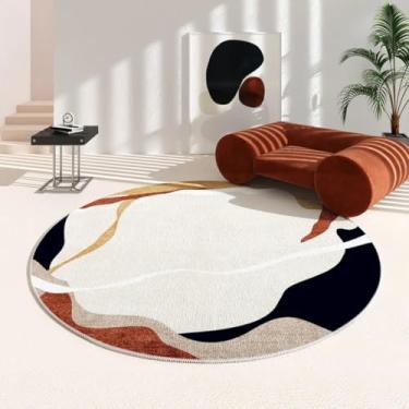 Imagem de Tapetes irregulares para sala de estar, tapete lavável moderno e minimalista para decoração de quarto, redondo e grosso (200x200 cm/O)