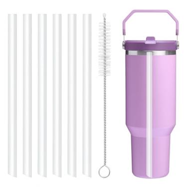 Imagem de Bubrike Canudos de substituição compatíveis com Stanley IceFlow 2.0 copo flip canudo 1,134 g Acessórios incluídos 6 canudos, 1 escova de limpeza (não para Stanley IceFlow 2.0 jarro flip 1,134 g)