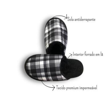 Imagem de Pantufa Premium Masculina Chess - Moriá Bolsas e Acessórios, 27/28