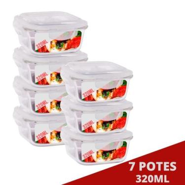 Imagem de 7 Pote de Vidro p/ Papinha 320ML Pequeno Tampa 4 Travas - QUALITY HOUS