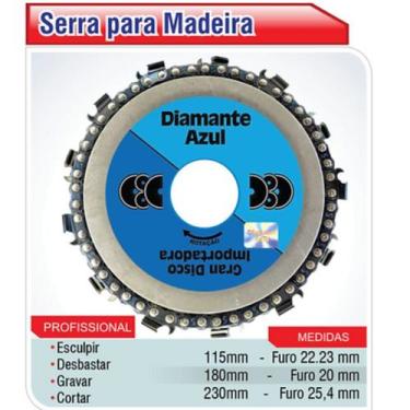 Imagem de Disco Corte e Esculpir Madeira Com Corrente Motoserra 115x22 - Diamant