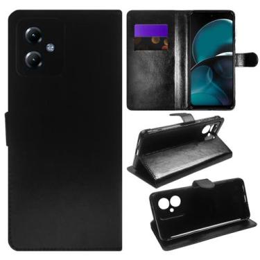 Imagem de Capa Case Carteira material sintético Preto Compativel Para Moto G14 X