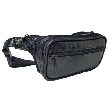 Imagem de Pochete Pequena De Couro Leve Fina Slim Compacta 4 Bolsos - Le Voyage,