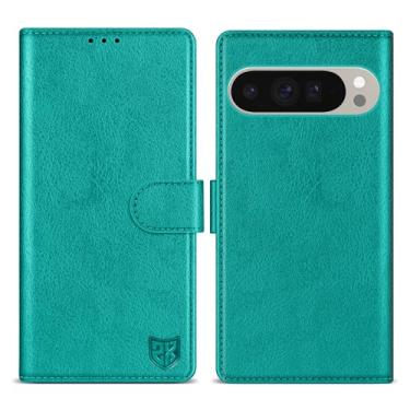 Imagem de ZZXX Capa carteira para Google Pixel 10 Pro XL com [bloqueio RFID] com compartimento para cartão, fecho magnético, capa protetora de couro dobrável para celular Pixel 10 Pro XL (azul lago, 6,8