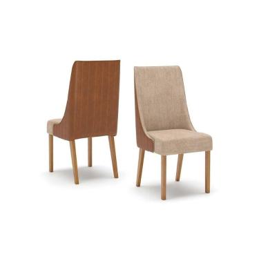 Imagem de Cadeira Sala de Jantar Ivy Kit 2 Un Nature/Courano/Caramelo/Creme - Henn