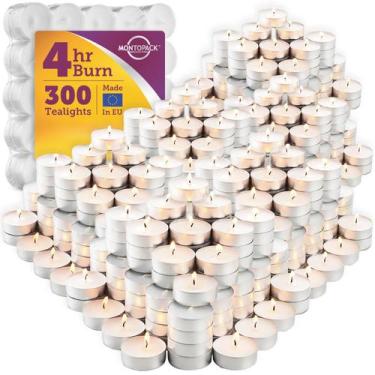 Imagem de Velas Tealight MontoPack brancas sem perfume 300 4 horas