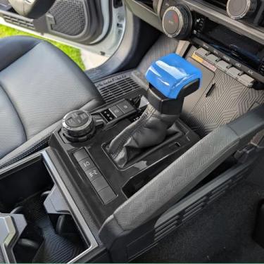 Imagem de KUJOOY Para Toyota Tacoma 2024 2025 para 4Runner 2025 Acessórios interiores decoração painel console central tampa de saída de ar moldura decorativa ABS (azul claro, capa de mudança de marcha)