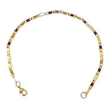 Imagem de Pulseira Masculina Elos Piastrine Folheado Em Ouro 18k