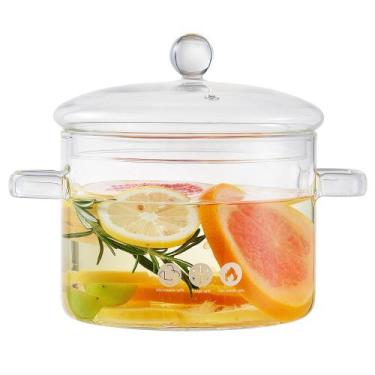 Imagem de Panela jjojcll 1900mL de vidro transparente com tampa resistente ao ca