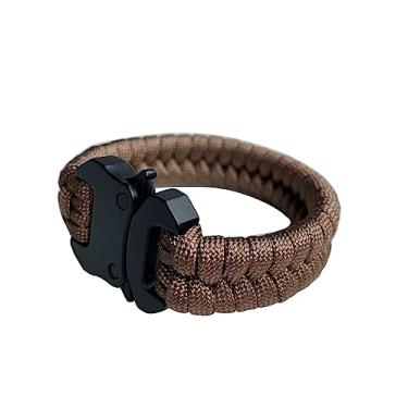 Imagem de SU LIFE 1 conjunto de pulseiras de cordão de paraquedas Fishtail trançado com fivela de liberação lateral pulseiras de 21,6 cm, Small, Nylon, Sem Pedra Preciosa