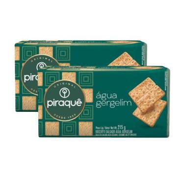Imagem de Kit 2 Biscoito Salgado Piraquê Água Gergelim 215g - Piraque