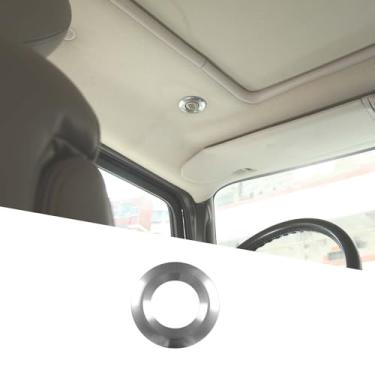 Imagem de Fgtagtal Capa para alto-falante de teto de carro, liga de alumínio, anel de acabamento de áudio para alto-falante de teto adequado para Hummer H2 2003-2007, acessórios de acabamento protetor interno, 2 peças (prata)