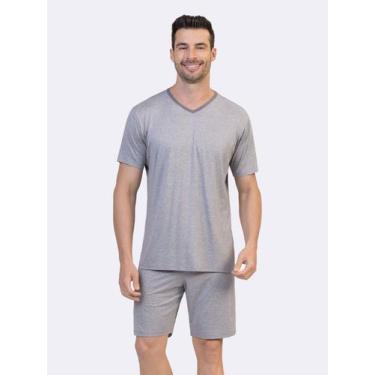 Imagem de Pijama Manga Curta Masculino - Veggi, Mescla, P, Masculino