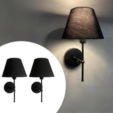 Imagem de Kit 2 Arandelas De Parede Clássica interna Com Interruptor Cúpula Ref 