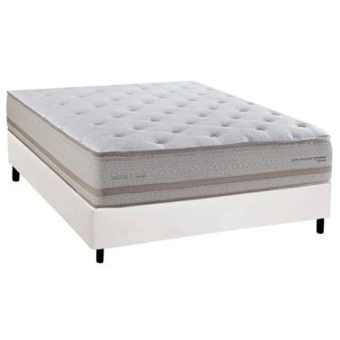 Imagem de Cama Box Casal: Colchão Molas Molas Ensacadas Ensacadas Herval C1740 + Base CRC Corano White (138x188)