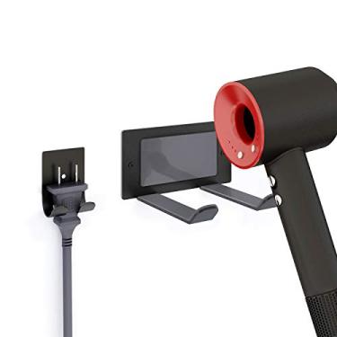 Imagem de FLE Suporte para secador de cabelo, suporte para secador de cabelo, montado na parede, adequado para a maioria dos secadores de cabelo