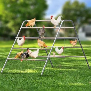 Imagem de CHIKENCOOP Essenciais de poleiro de galinheiro: perfeito para aves de quintal, brinquedos de galinha de fácil instalação para galinhas (200 cm C x 105 cm L x 105 cm A)