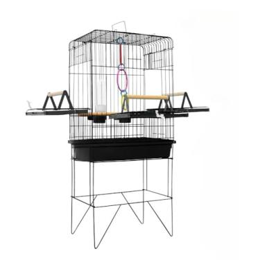 Imagem de Gaiola Viveiro Calopsita Com Bandejas Laterais C/Pé Grande AgapóRnis Aves Mansas Duplex/Triplex(FULL BLACK - PRETO JEL)