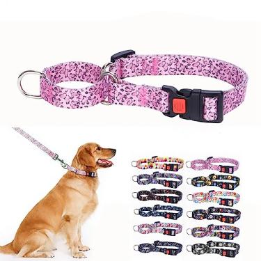 Imagem de Coleira gargantilha para cães pequenos, à prova de deslizamento, à prova de fuga, estrangulamento limitado, coleira de martingale, fivela de liberação rápida com trava para cães de raças pequenas