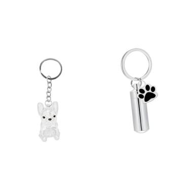 Imagem de IEUDNS 2x Chaveiro para Cachorro Garrafa para Armazenamento de Pelos de Animais de Estimação para Presente de Simpatia Mulheres Homens