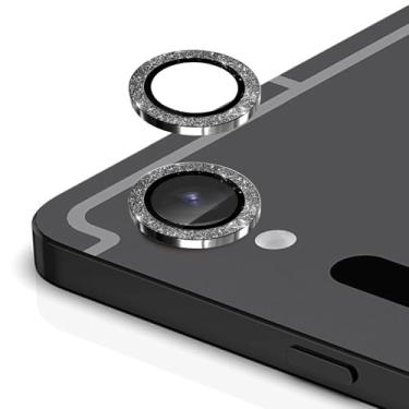 Imagem de Luchantle 2 conjuntos compatíveis com Galaxy Tab S11 5G, protetor de tela de vidro temperado 9H, acessórios de decoração de anel de metal (brilhante-preto)