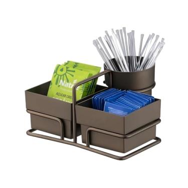 Imagem de Suporte Porta Sachês Chá Açúcar e Mexedor Cor Café - 1156CF Future