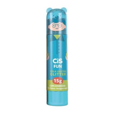 Imagem de Cola em Bastão 15g CIS Fun - Glitter - Com cheirinho, Azul, Blister com 1 unidade