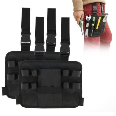 Imagem de Bolsa de ferramentas de eletricista, bolsa de cinto de pano Oxford, bolsa de cinto utilitário com vários bolsos, bolsa de ferramentas portátil com alça ajustável para eletricista jardineiro (2)