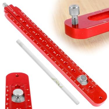 Imagem de UYEXM Ferramenta de madeira para marcenaria, régua de desenho de arco ajustável de liga de alumínio, régua de círculo de desenho, medidor de marcação métrica e ferramentas de carpinteiro de ponto fixo