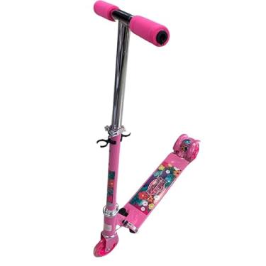 Imagem de Patinete Infantil 3 Rodas Dobrável, Rosa, para Crianças de 6 a 11 Anos