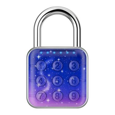 Imagem de Fechadura de combinação, fechadura de combinação para armário, trava de armário e trava de armário de academia - alta segurança, fácil de usar para academia, escola, viagens, ao ar livre (azul aurora)