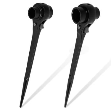 Imagem de 2 peças chave catraca de andaime, chave de catraca, chave de catraca, chave de soquete de andaime reversível de catraca reversível, chaves de soquete de andaime de catraca reversível, chaves eretas