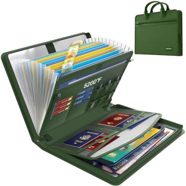 Imagem de Hontom Organizador de arquivos sanfonado, organizador de documentos à prova de fogo de 2,871 °C com 13 bolsos, pasta de arquivos portátil para viagem, casa, armazenamento seguro, fichário com zíper
