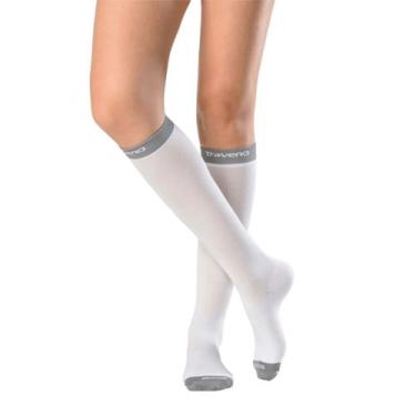 Imagem de Meia de viagem Traveno 170 Sigvaris unissex Branca, PP