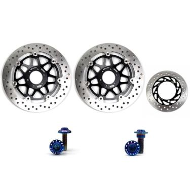 Imagem de Arashi Discos de freio dianteiros traseiros rotores com parafusos de montagem para Honda CB400 Vtec 400 1999-2015, acessórios de substituição de motocicleta