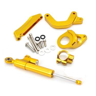 Imagem de For Suzuki GSXR 1000 K9 2009 2010 2011 2012 2013 2014 2015 Fiber Carbon Motorcycle Stabilizer Steering Damper Mounting Bracket Kit Steering Stabilize (Color : C)