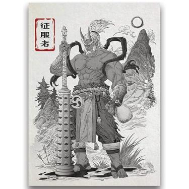Imagem de Fantasy North - Ogon - The Indomitable - Série Yokai com tinta japonesa - Oni Demon - 100 capas de cartas TCG foscas texturizadas - Serve para Pokémon Magic MTG Commander e outros jogos de cartas