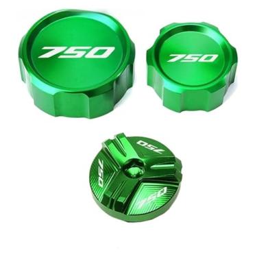 Imagem de Tampa de enchimento de óleo da tampa do reservatório de freio dianteiro traseiro da motocicleta compatível com Z750 Z 750 Z750S 2005 2006 2007 2008 2009 2010 2011 2012 (3-verde)