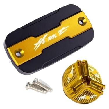 Imagem de Tampa de enchimento de óleo de motocicleta Tampa de tanque de fluido do reservatório de freio frontal compatível com Hornet 600 900 CB600F Hornet900 Hornet600 1998-2014 (conjunto dourado)