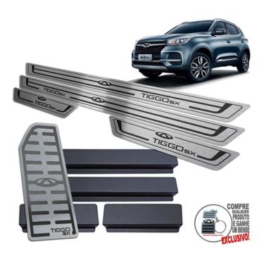 Imagem de Descanso Soleira Chery Tiggo 5X 2021 2022 Preto Baixo Relevo