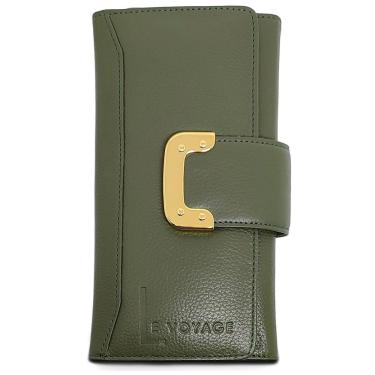 Imagem de Carteira De Couro Feminina Grande Para Cartões Documentos