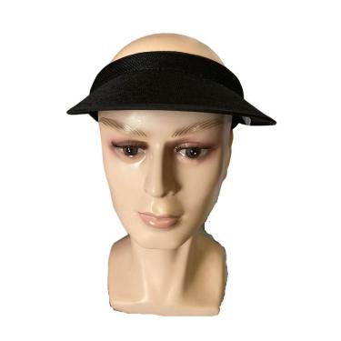 Imagem de Viseira Tiara Arco Preto Aba 12cm com Elástico Praia Verão