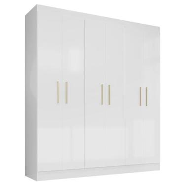 Imagem de Guarda Roupa Casal Ipê 6 Portas Branco Fosco - Kits Paraná