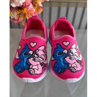 Imagem de Tênis Infantil Calce Fácil Stitch Angel Pink para Meninas - Conforto e