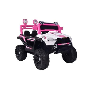 Imagem de Bang Toys - Jipe Elétrico Infantil Sparkle Safari 12V - com Luzes de LED, Sons, Entrada USB/MP3, Bluetooth e Controle Remoto - Suporta até 30kg - Cor Rosa
