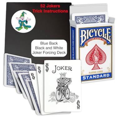 Imagem de Ted's Sterling Magic Factory Cut Bicycle Black and White Joker Trick Deck (Blue One Way Force)