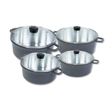 Imagem de Jogo De Panelas Cava 18 20 22 e 24cm Cava Alumínio Fundido Grafite, Ci